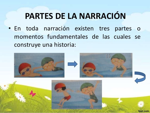 • En toda narración existen tres partes o
momentos fundamentales de las cuales se
construye una historia:
PARTES DE LA NAR...