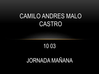CAMILO ANDRES MALO
CASTRO
10 03
JORNADA MAÑANA
 