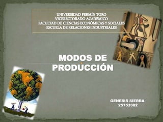 MODOS DE
PRODUCCIÓN
GENESIS SIERRA
25753382
 