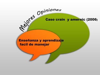 Caso crain y amernic (2006)
Enseñanza y aprendizaje
facil de manejar
 