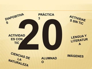 PRÁCTICA
3
ACTIVIDAD
ES CON
TIC
ALUMNAD
O