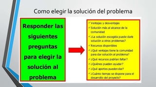 Como elegir la solución del problema
 