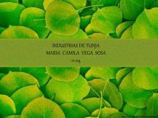INDUSTRIAS DE TUNJA
MARIA CAMILA VEGA SOSA
11-04
 