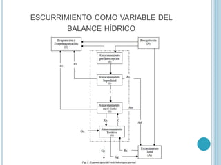 ESCURRIMIENTO COMO VARIABLE DEL
BALANCE HÍDRICO
 