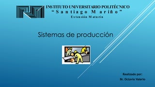 Sistemas de producción
Realizado por:
Br. Octavio Valerio
 