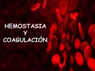 HEMOSTASIA Y
COAGULACIÓN
SANGUÍNEA
HEMOSTASIA
Y
COAGULACIÓN
 