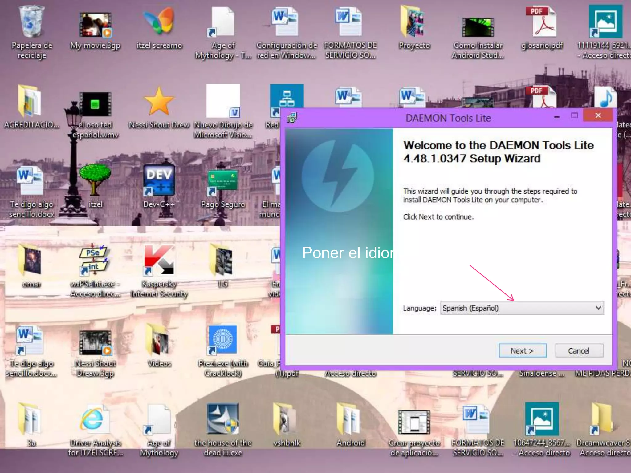 Poner el idioma que deseas..!!
 