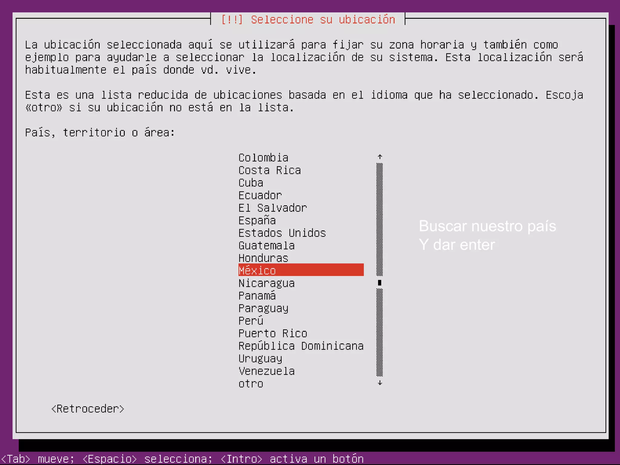 Buscar nuestro país
Y dar enter
 