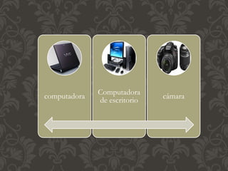 computadora
Computadora
de escritorio
cámara
 