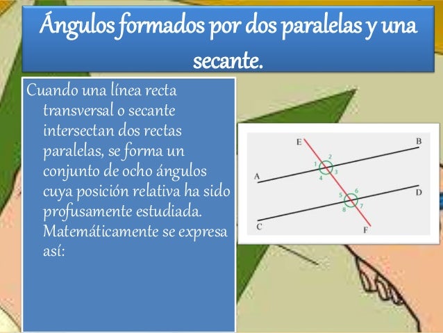 Ángulos entre rectas paralelas y secantes
