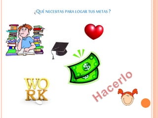 ¿QUÉ NECESITAS PARA LOGAR TUS METAS ?
 