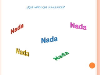 ¿QUÉ IMPIDE QUE LAS ALCANCES?
 