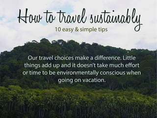 Learn how to travel sustainably