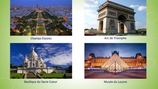 Champs Elysees Arc de Triomphe
Musée du LouvreBasilique du Sacre Coeur
 