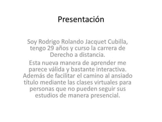 Presentación Rodrigo Jacquet