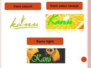 Kanú natural Kanú sabor naranja
Kanú light
 