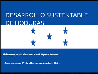 DESARROLLO SUSTENTABLE
DE HODURAS
Elaborado por el alumno : Yamil Ugarte Barrera
Asesorado por Profr. Alexandra Mendoza Ortiz
 