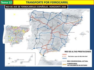 Transporte
RED DE AVE DE FERROCARRILES ESPAÑOLES. HORIZONTE 2020
TRANSPORTE POR FERROCARRILTema 12
 