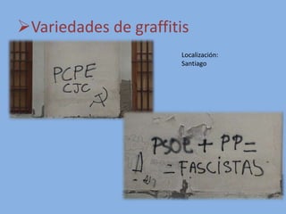 Variedades de graffitis
Localización:
Santiago
 