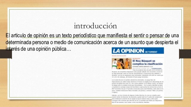 EL Articulo De Opinión