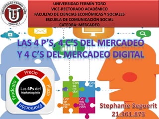 UNIVERSIDAD FERMÍN TORO
VICE-RECTORADO ACADÉMICO
FACULTAD DE CIENCIAS ECONÓMICAS Y SOCIALES
ESCUELA DE COMUNICACIÓN SOCIAL
CATEDRA: MERCADEO
 
