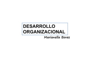 DESARROLLO
ORGANIZACIONAL
Marianella Boves
 