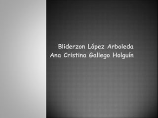 Bliderzon López Arboleda
Ana Cristina Gallego Holguín
 