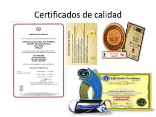 Certificados de calidad
 