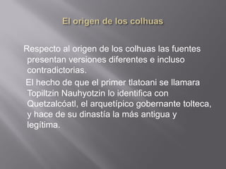 El último episodio de la historia
cuauhtitlancalque que habremos de analizar es
el de la fundación definitiva de Cuauhtitl...