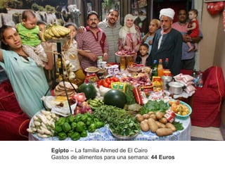 Egipto – La familia Ahmed de El Cairo
Gastos de alimentos para una semana: 44 Euros
 