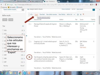Seleccionamo
s los artículos
que nos
interesan y
pinchamos en
“Export”
 