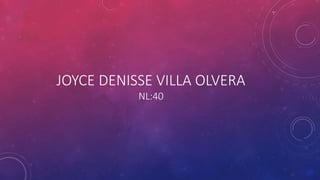 JOYCE DENISSE VILLA OLVERA
NL:40
 