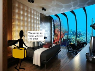 Voy a dejar las
valijas y me iré
a la playa
 
