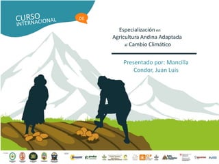 Especialización en
Agricultura Andina Adaptada
al Cambio Climático
DE
Presentado por: Mancilla
Condor, Juan Luis
 
