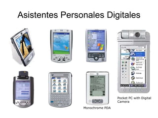 Monochrome PDA
Pocket PC with Digital
Camera
Asistentes Personales Digitales
 