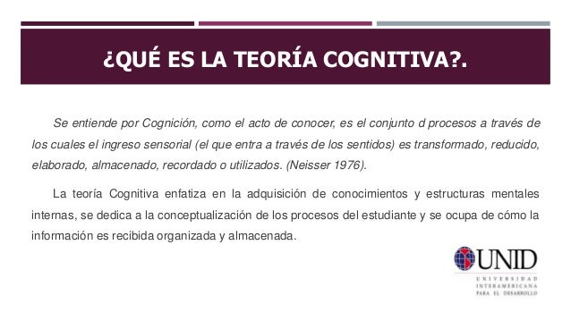 Origen y Concepto de la Teoría Cognitiva.