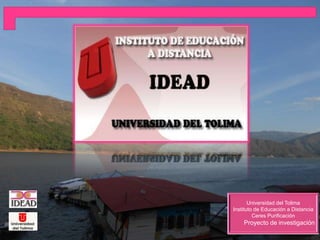 Universidad del Tolima 
Instituto de Educación a Distancia 
Ceres Purificación 
Proyecto de investigación 
 