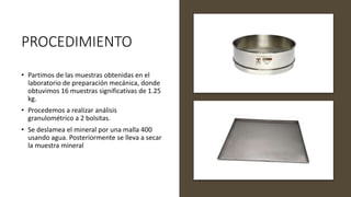 Procesamiento de Minerales de planta concentradora | PPTX