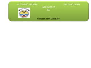 ALEJANDRO HERRERA SANTIAGO GUARI
INFORMATICA
803
Profesor: John Caraballo
 