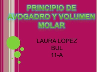 Principio de avogadro y volumen molar LAURA LOPEZ  BUL                                      11-A 