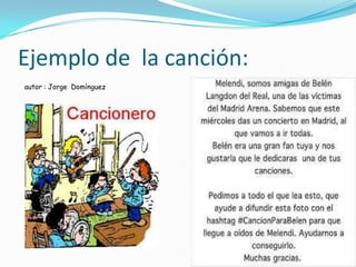 autor : Jorge Domínguez titulo de canción: amiga
Ejemplo de la canción:
 