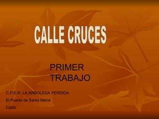 CALLE CRUCES PRIMER TRABAJO C.P.E.R. LA ARBOLEDA PERDIDA El Puerto de Santa María Cádiz 