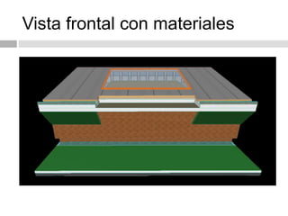Vista frontal con materiales
 