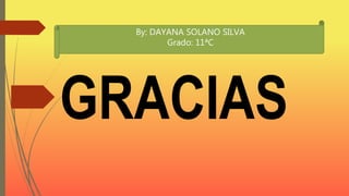GRACIAS
By: DAYANA SOLANO SILVA
Grado: 11ªC
 