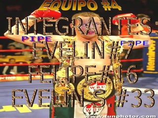 EQUIPO #4 INTEGRANTES: EVELIN#7 FELIPE#16 EVELIN S.#33 