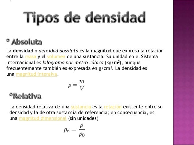 medidas de densidad