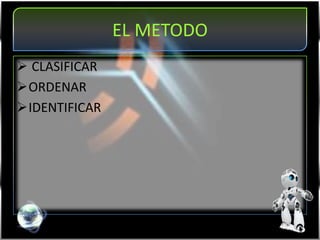 EL METODO
 CLASIFICAR
ORDENAR
IDENTIFICAR
 