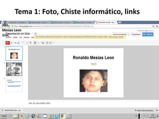 Tema 1: Foto, Chiste informático, links
 