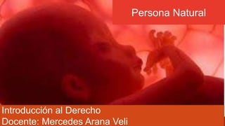 Persona Natural 
Introducción al Derecho 
Docente: Mercedes Arana Veli 
 