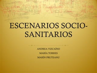 ESCENARIOS SOCIO-SANITARIOS ANDREA VIZCAÍNO MARÍA TORRES MARÍN PRUTEANU 